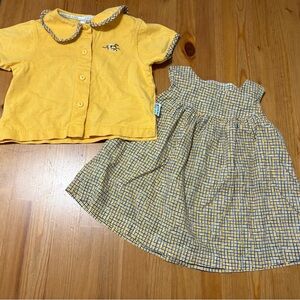 Yellow Baby Dress and Cardigan Set
